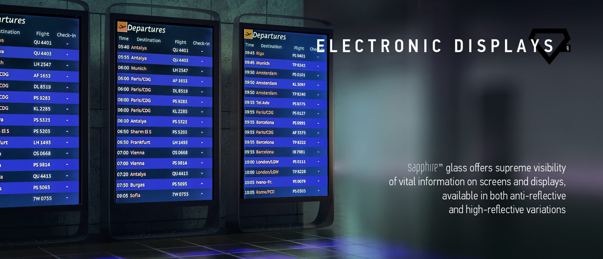 Sapphire high performance glass for electonic displays